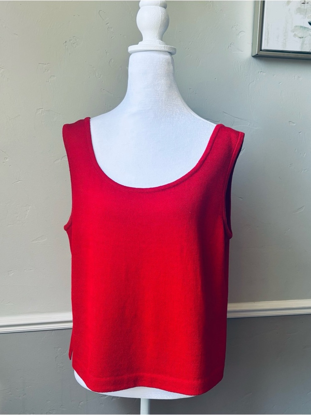 St. John Santana Knit Tank Top | Red | Size M